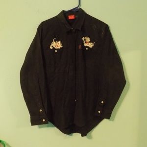 RARE Large 101 Dalmation Disney Cute Button Down